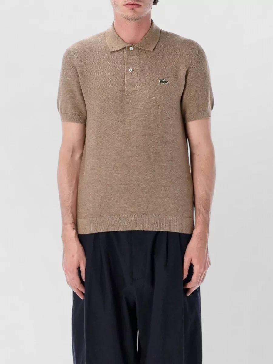 Lacoste bouclé knit short-sleeve polo shirt