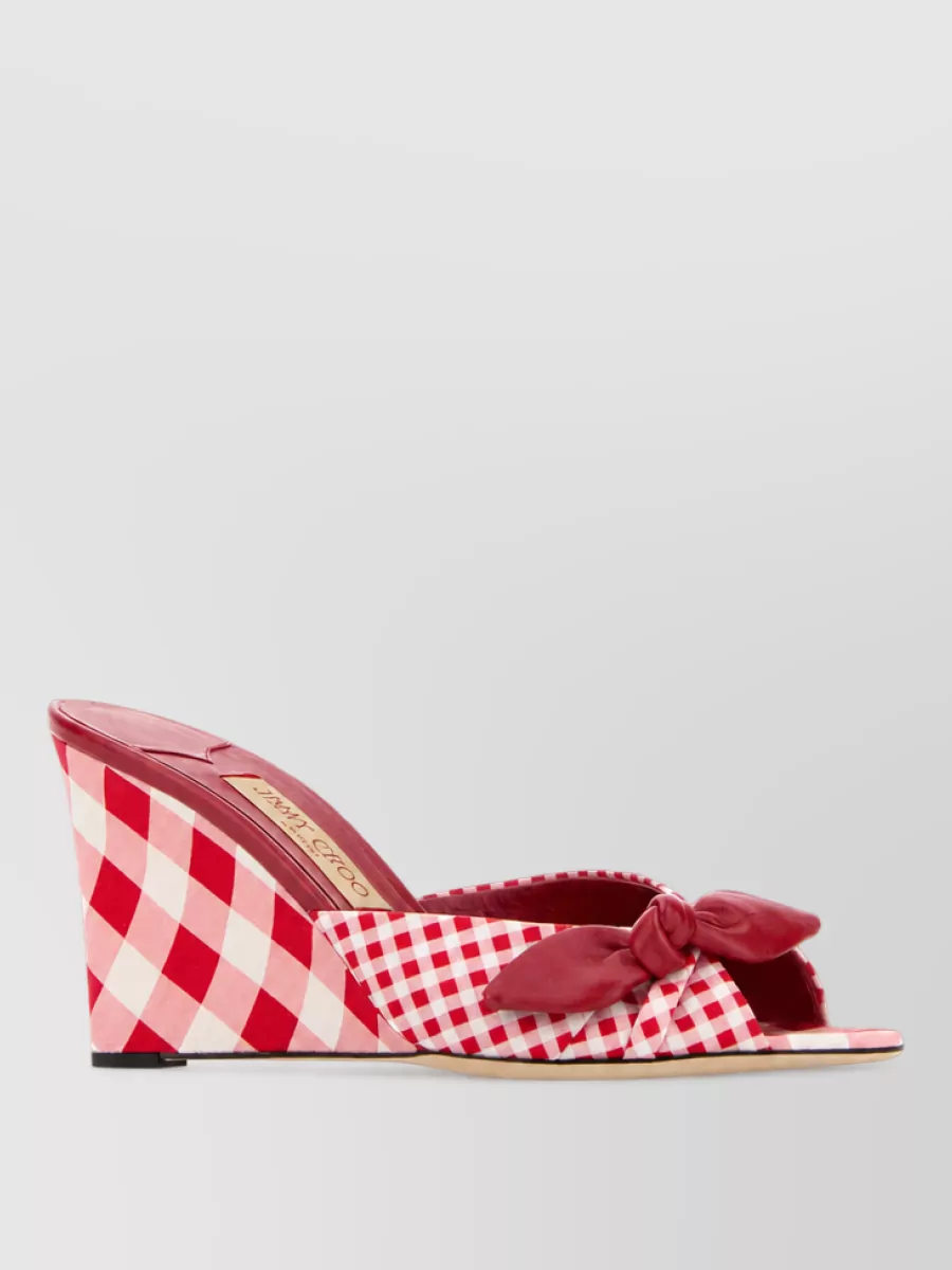 Jimmy Choo printed fabric wedge mules