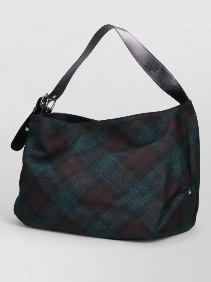 Vivienne Westwood Large Maxime Shopping Bag With Plaid Design