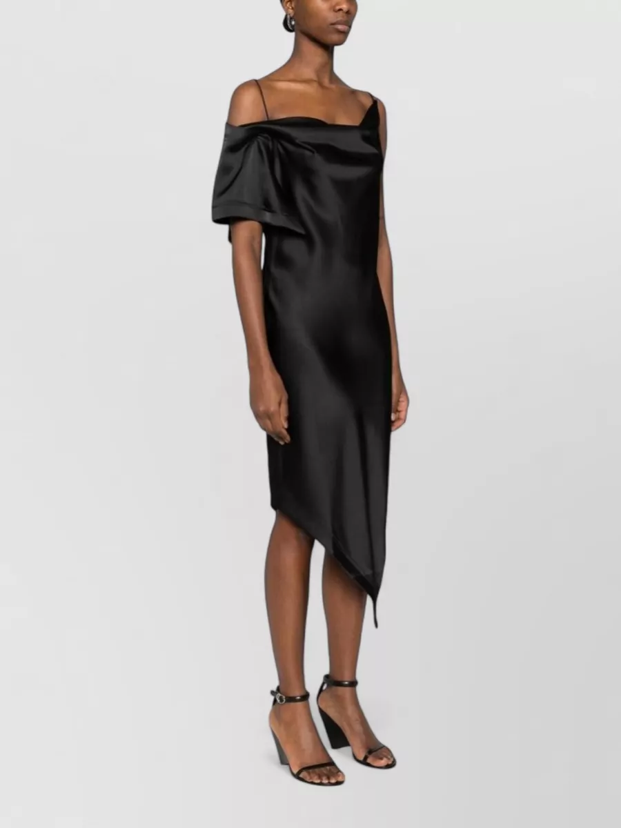 Iro Draped Asymmetric Spaghetti-Strap Midi Dress