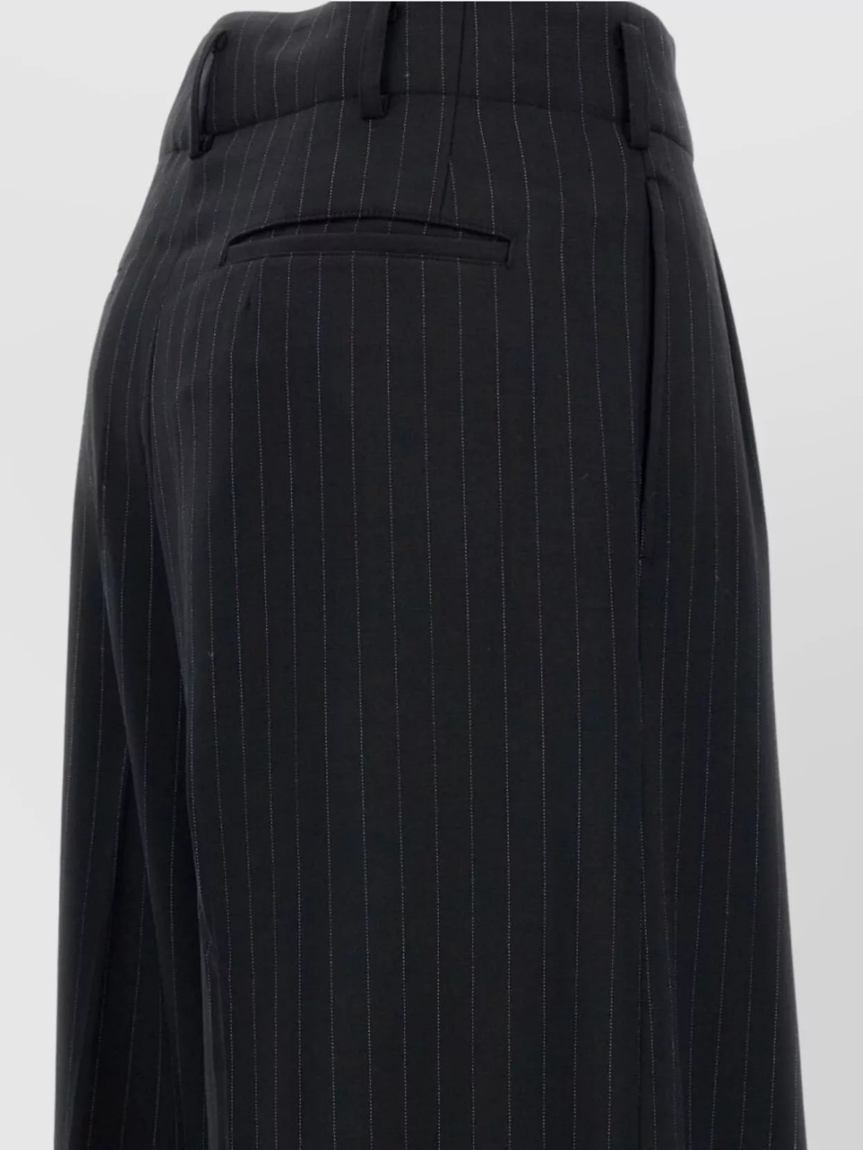 Comme Des Garçons Wide Leg Cropped Trousers Pinstripe
