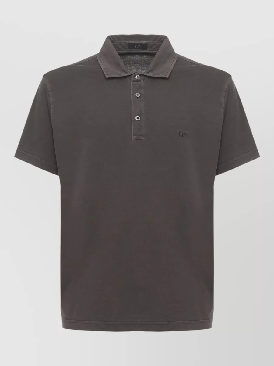 Fay Cotton Short-Sleeve Polo Shirt