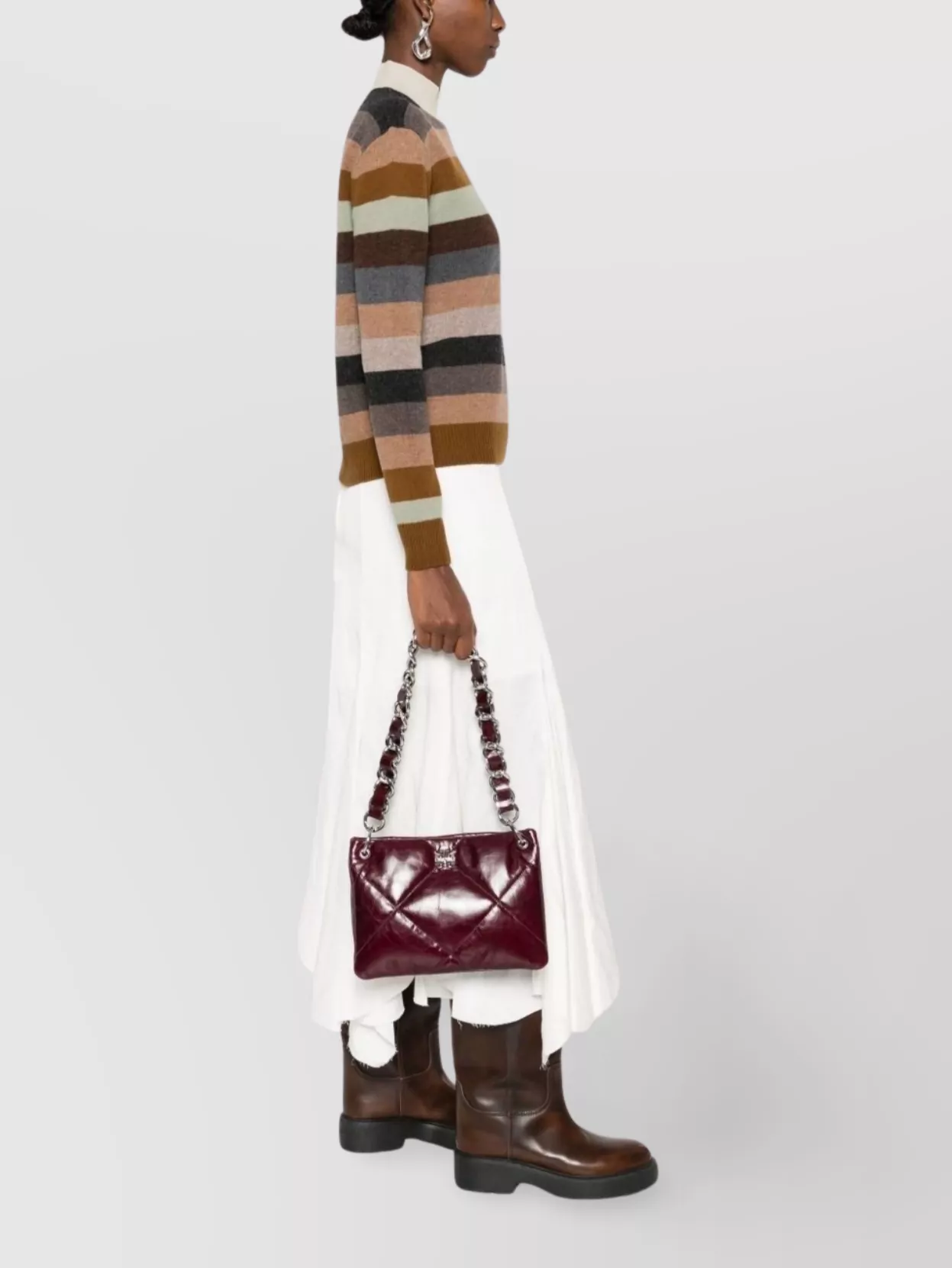 Tory Burch Quilted Leather Shoulder Bag With Chain Strap