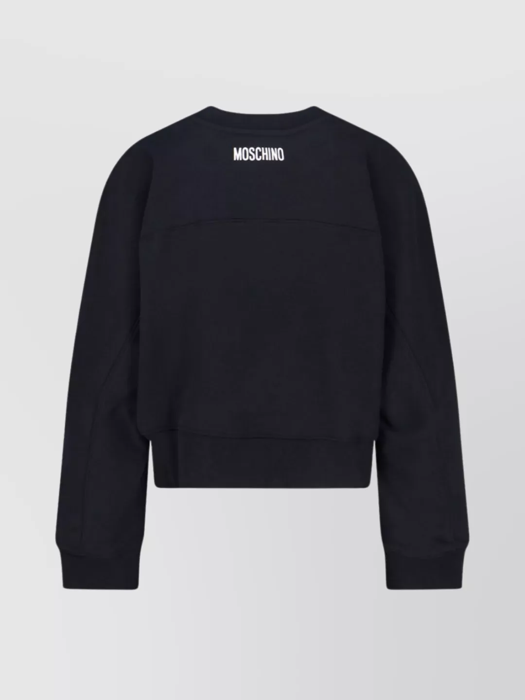 Moschino Graphic Crew Neck Long Sleeve Sweatshirt In Black