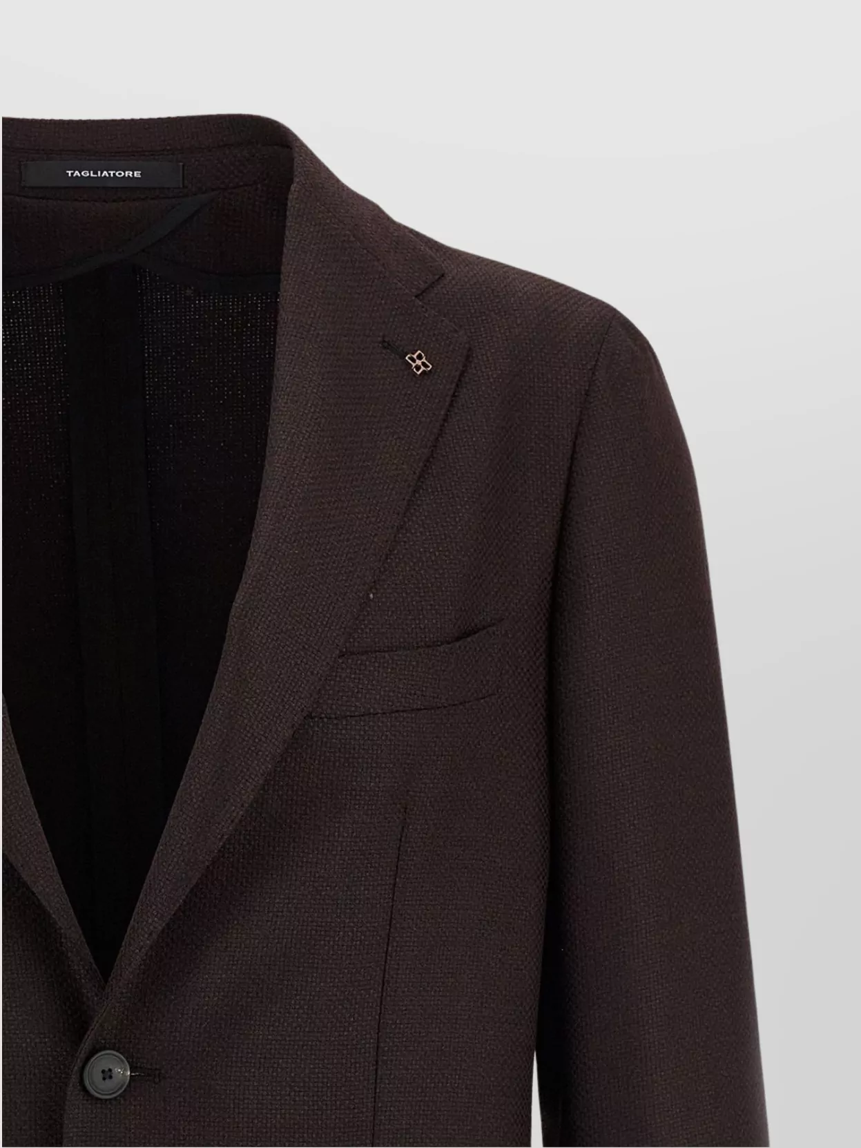 Tagliatore Square Pattern Blazer With Lapel And Pockets