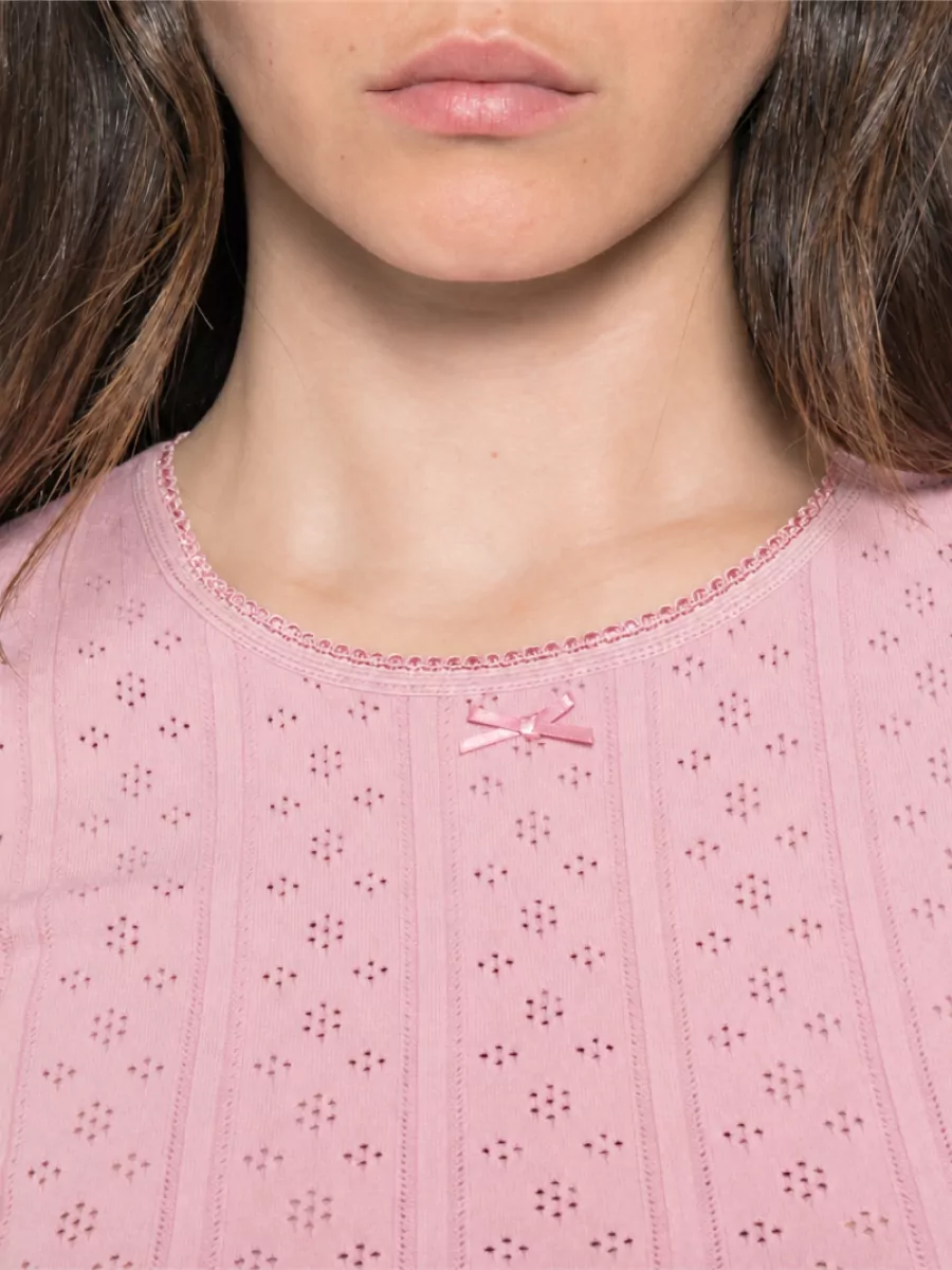 Jw Anderson Pointelle Knit Slim-Fit Short-Sleeve Cotton Top