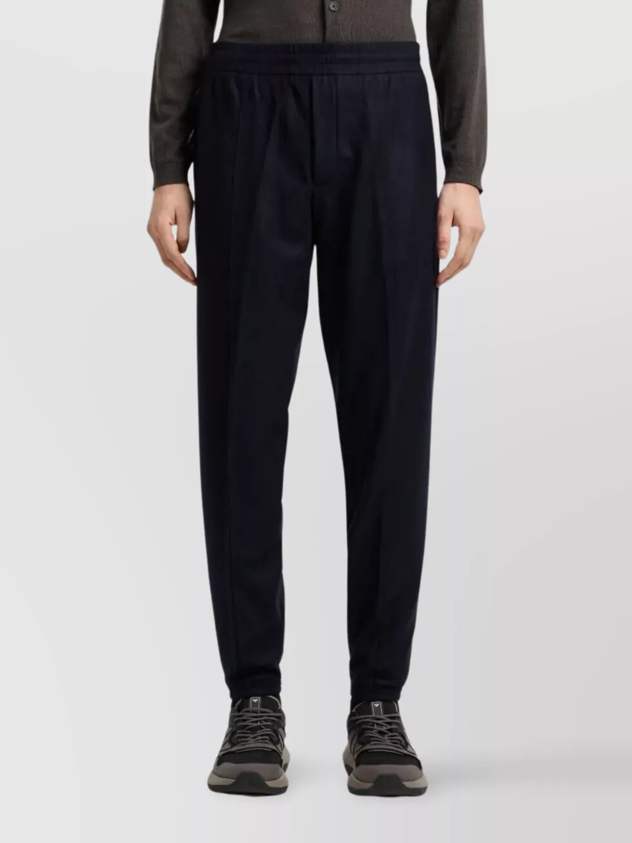 Emporio Armani Chino Trousers Drawstring Ribbed Cuffs