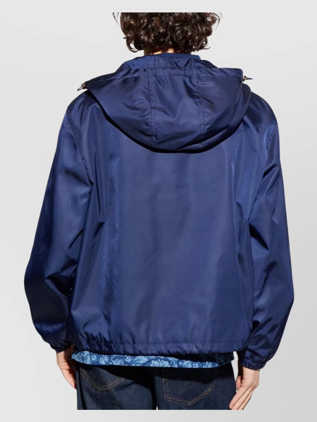 Versace Hooded Blazer Drawstring Side Pockets