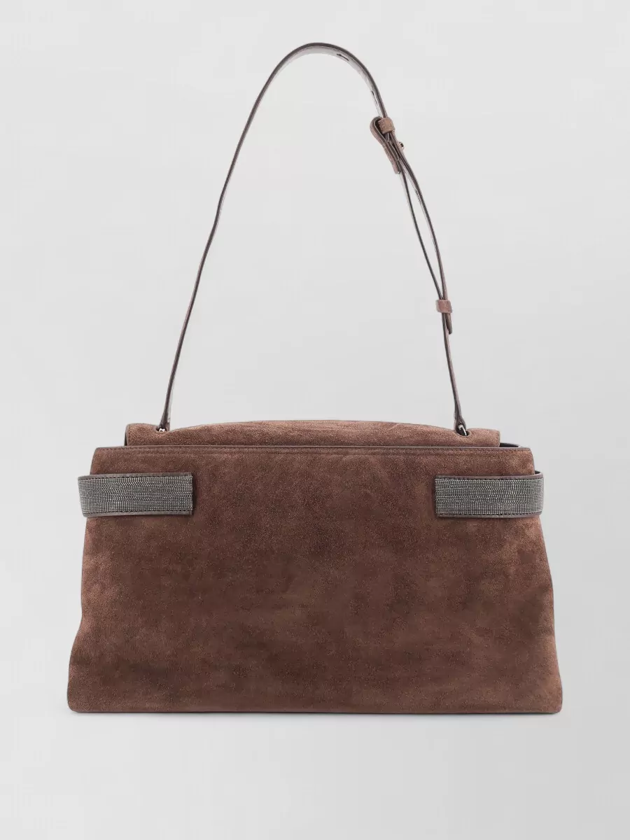Brunello Cucinelli Monili Suede Clutch Bag