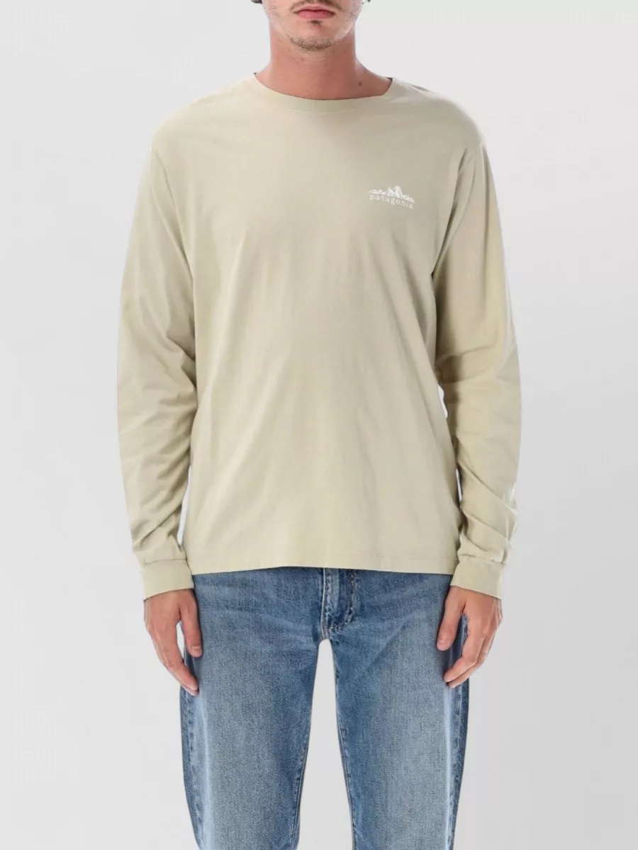 Patagonia organic cotton fitz roy foothills logo-print long-sleeve t-shirt