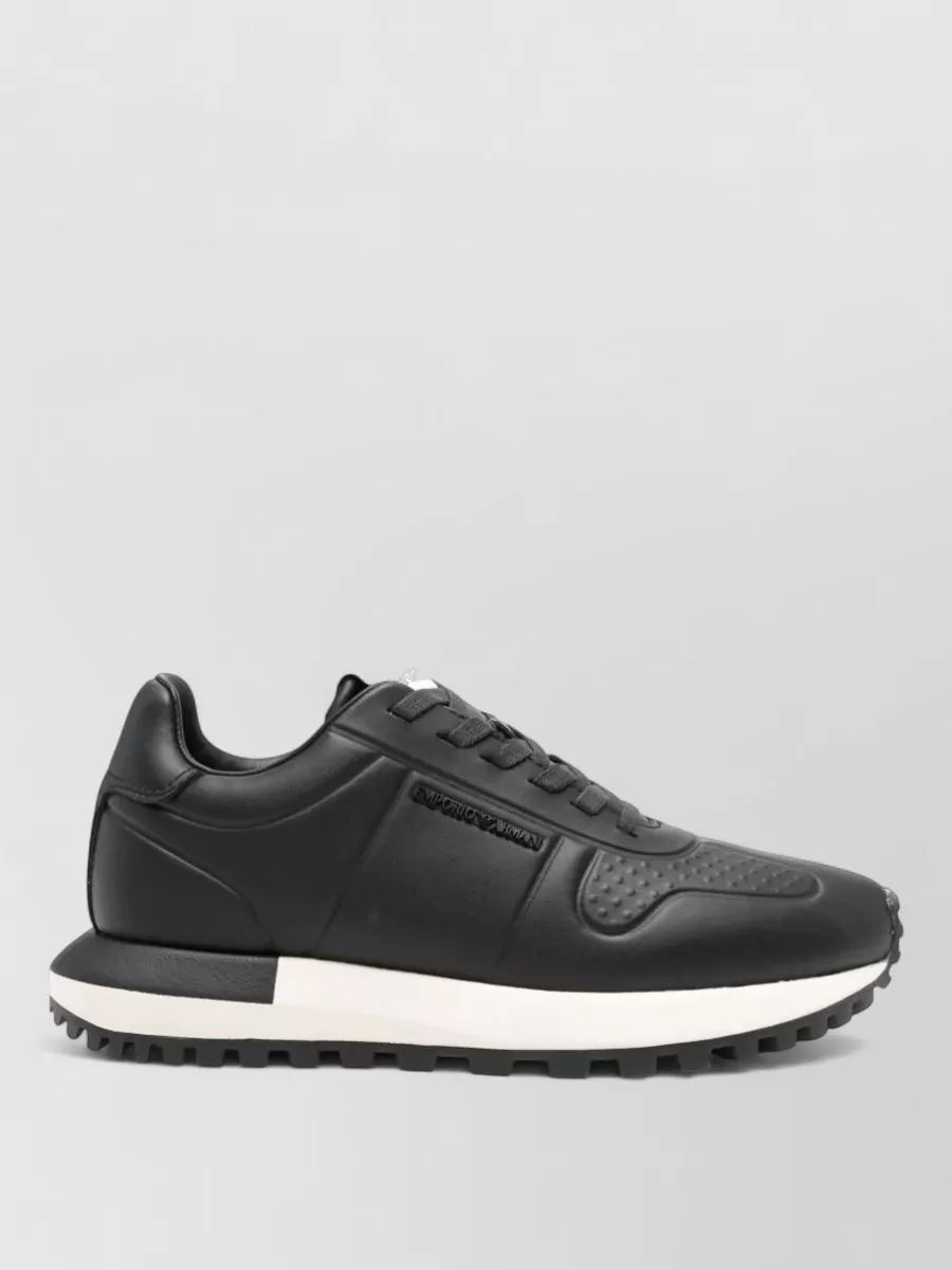 Emporio Armani Leather Low-Top Sneakers