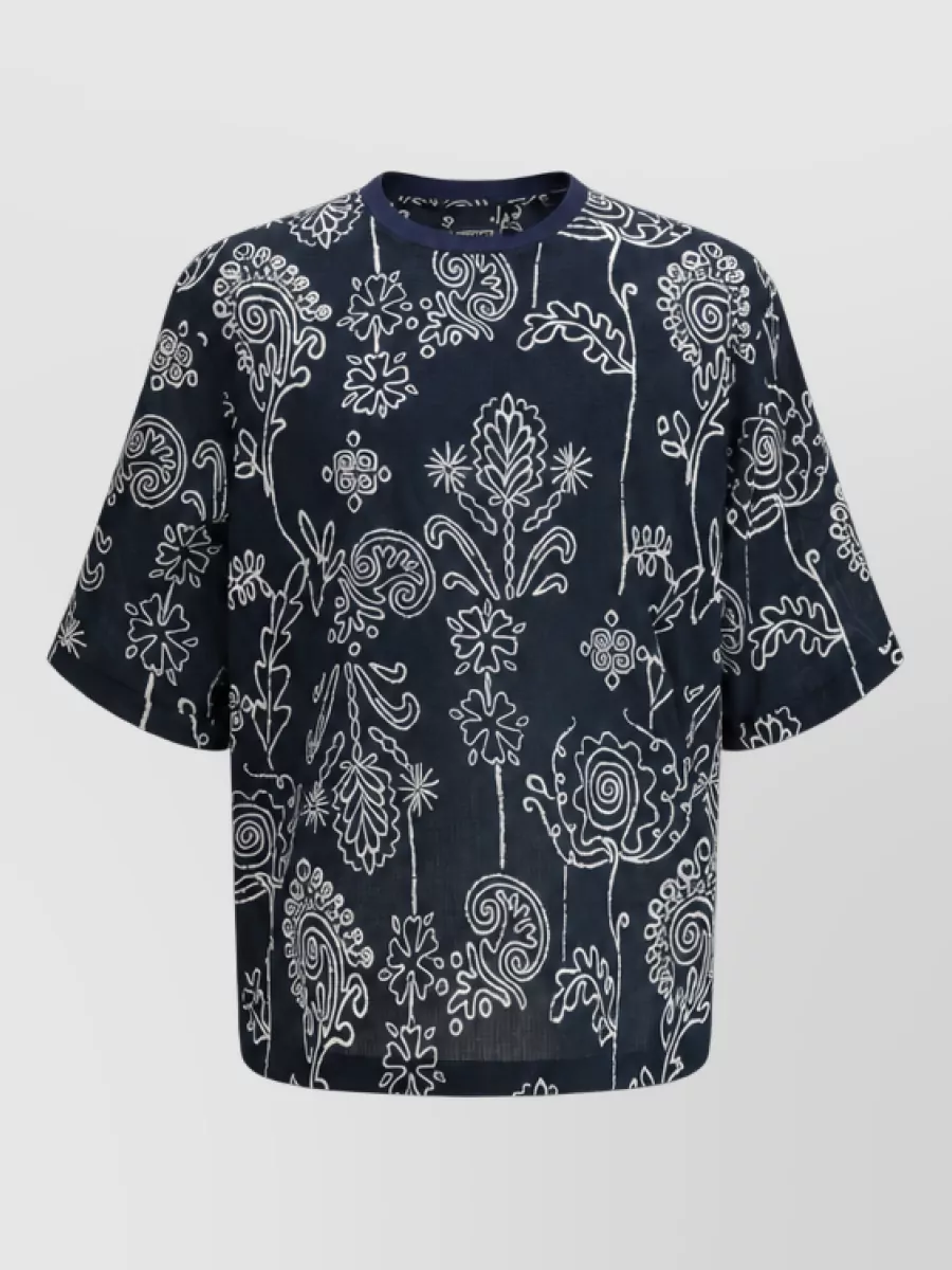 Giorgio Armani cotton all-over pattern short-sleeve t-shirt