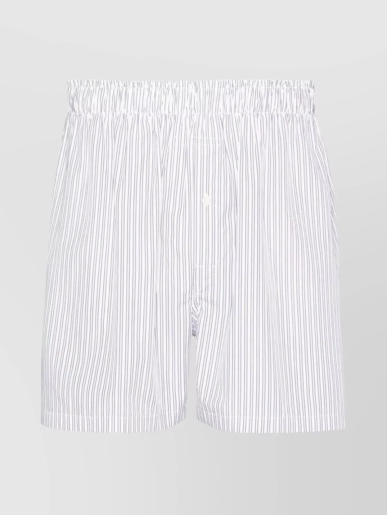 Shop Maison Margiela Elastic Waistband Striped Shorts In White