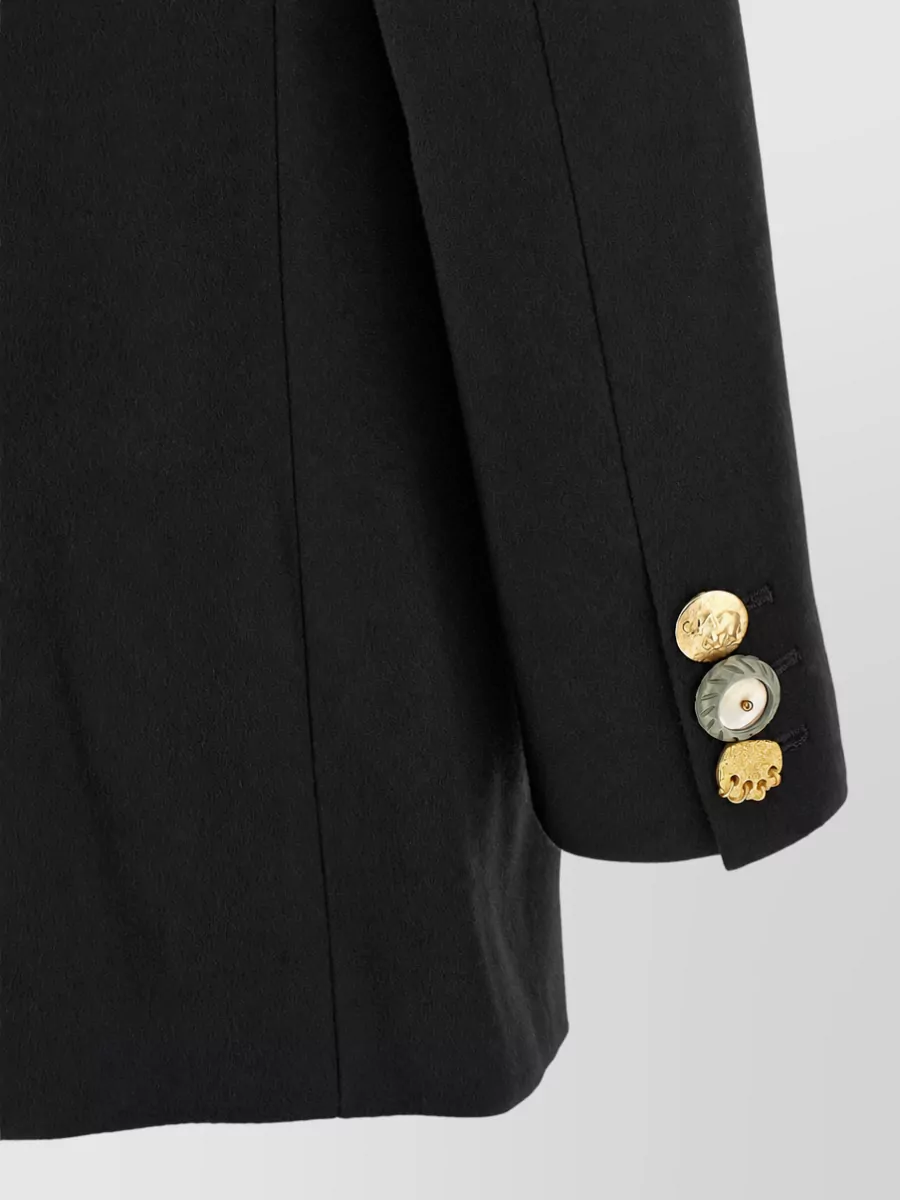 Junya Watanabe Cashmere Wool Single-Breasted Jewel-Button Coat
