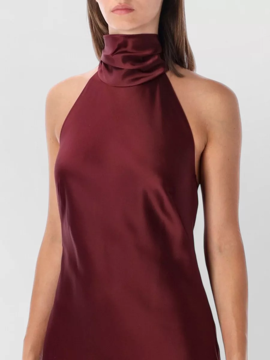 Ralph Lauren Satin Halterneck Sleeveless Maxi Dress