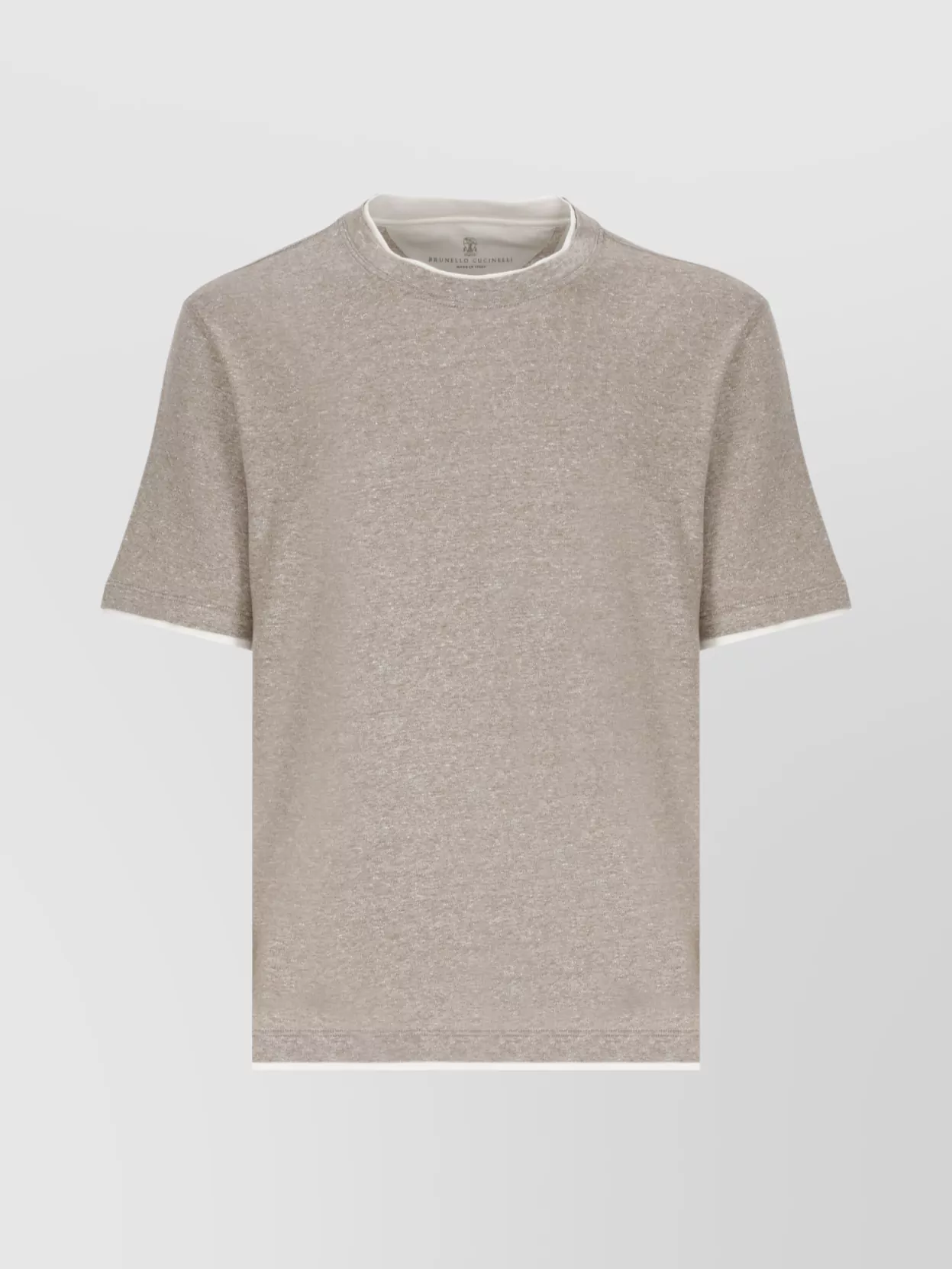 Brunello Cucinelli Short Sleeves Crew Neck T-Shirt In Cotton And Linen
