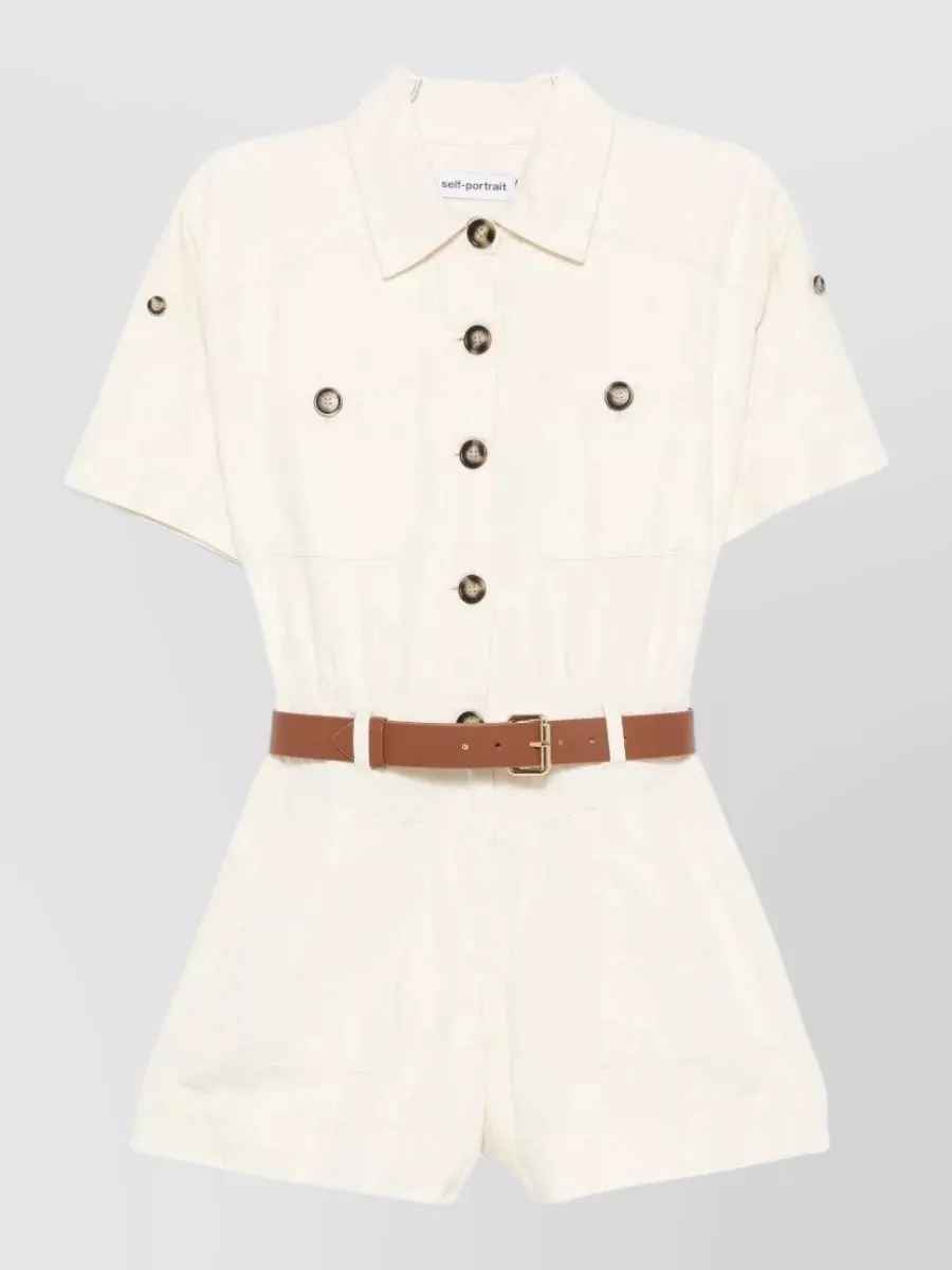 Self-portrait Denim Playsuit
