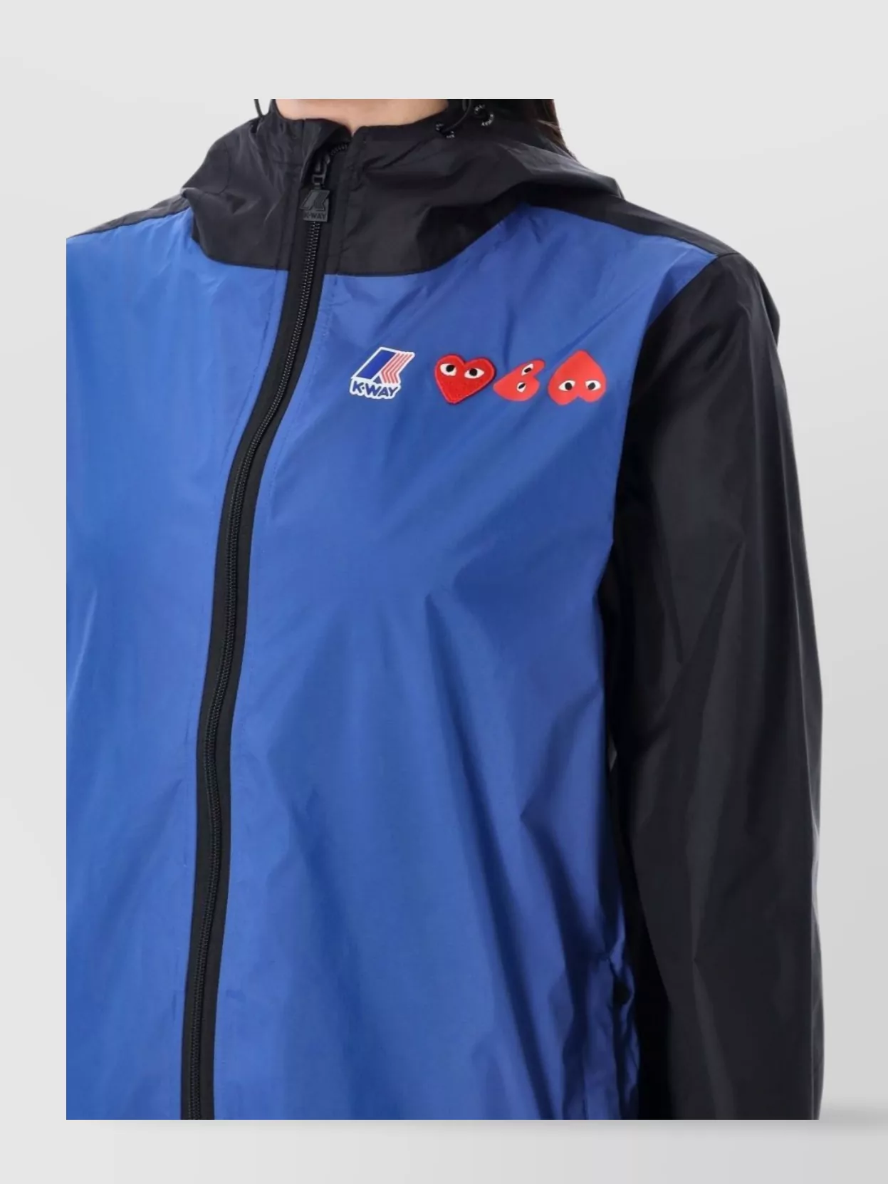 Comme Des Garçons Play Heart Hooded Zip Jacket Block Design
