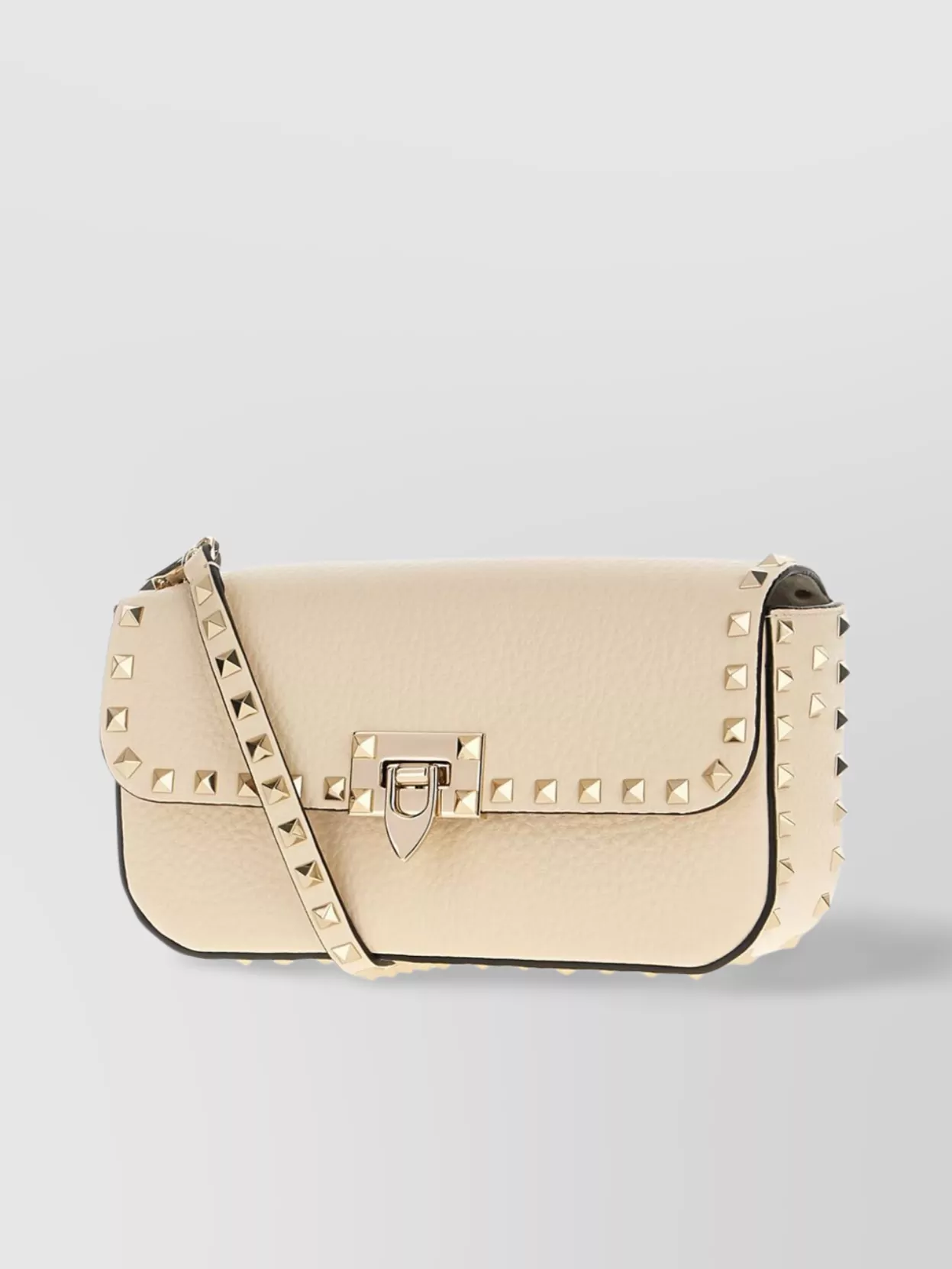 Valentino Leather Rockstud Shoulder Bag With Adjustable Strap