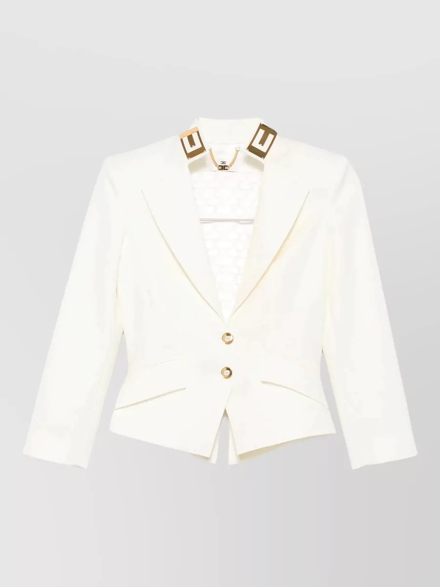 Elisabetta Franchi slim-fit three-quarter-sleeve blazer