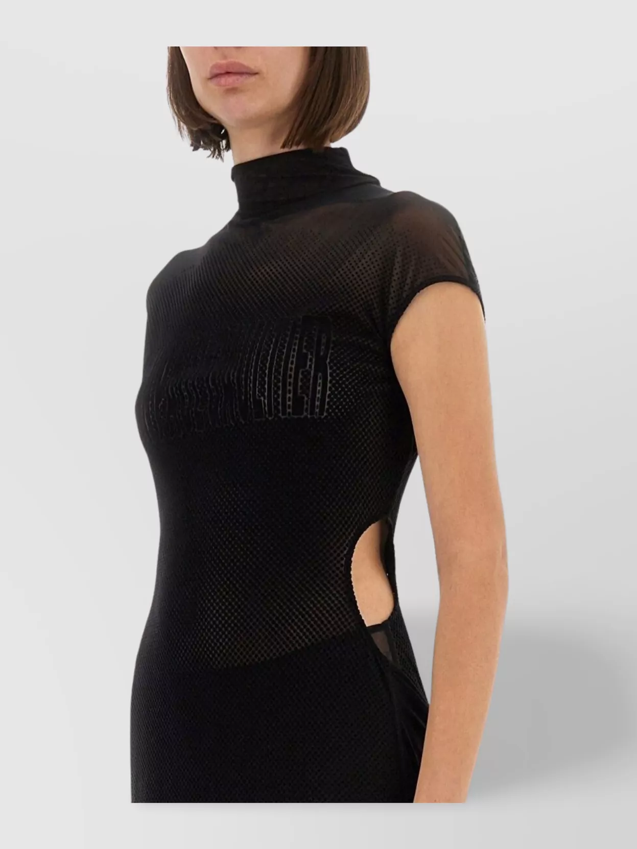 Jean Paul Gaultier Sheer Fabric Floor-Length Dress With Cap Sleeves