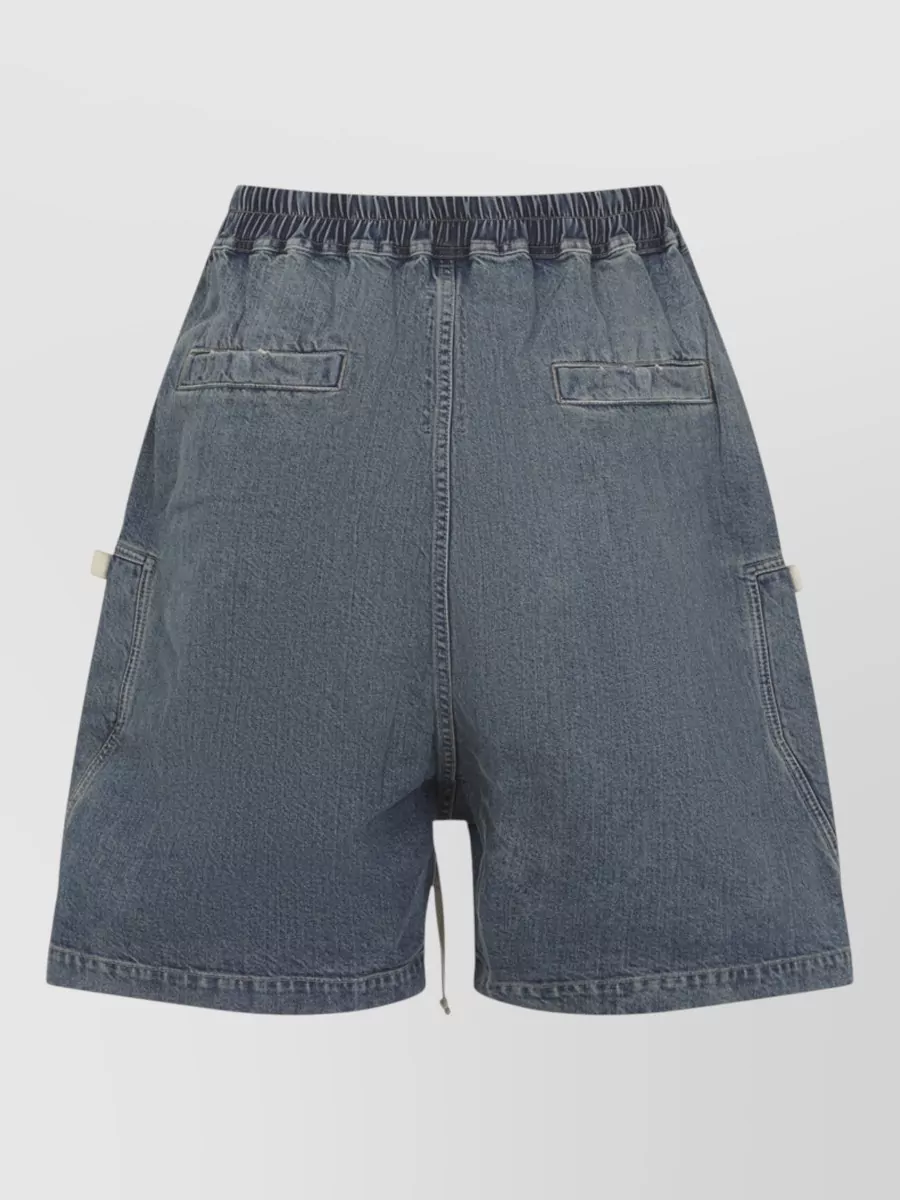 Rick Owens Drkshdw Denim Relaxed-Fit Knee-Length Cargo Shorts