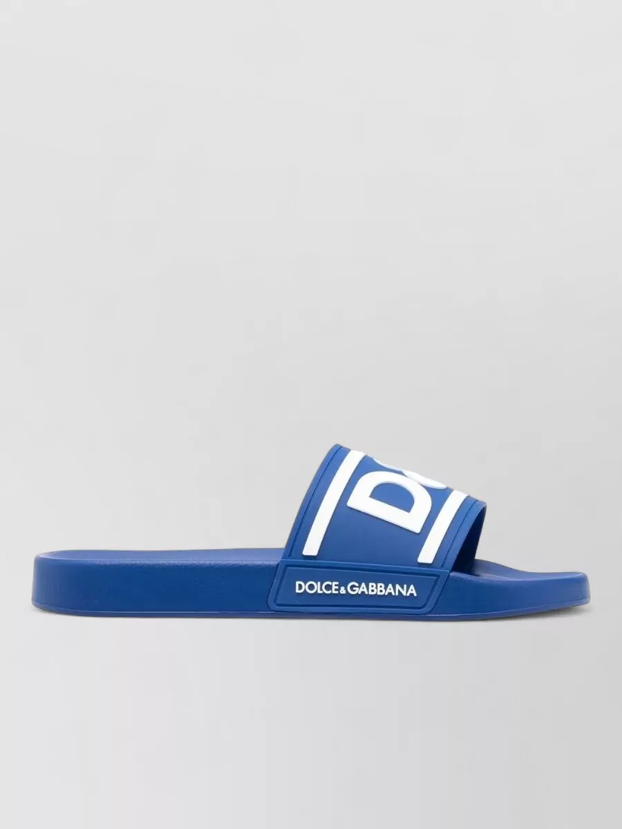 Dolce&Gabbana Printed Slide Sandals Flat Sole