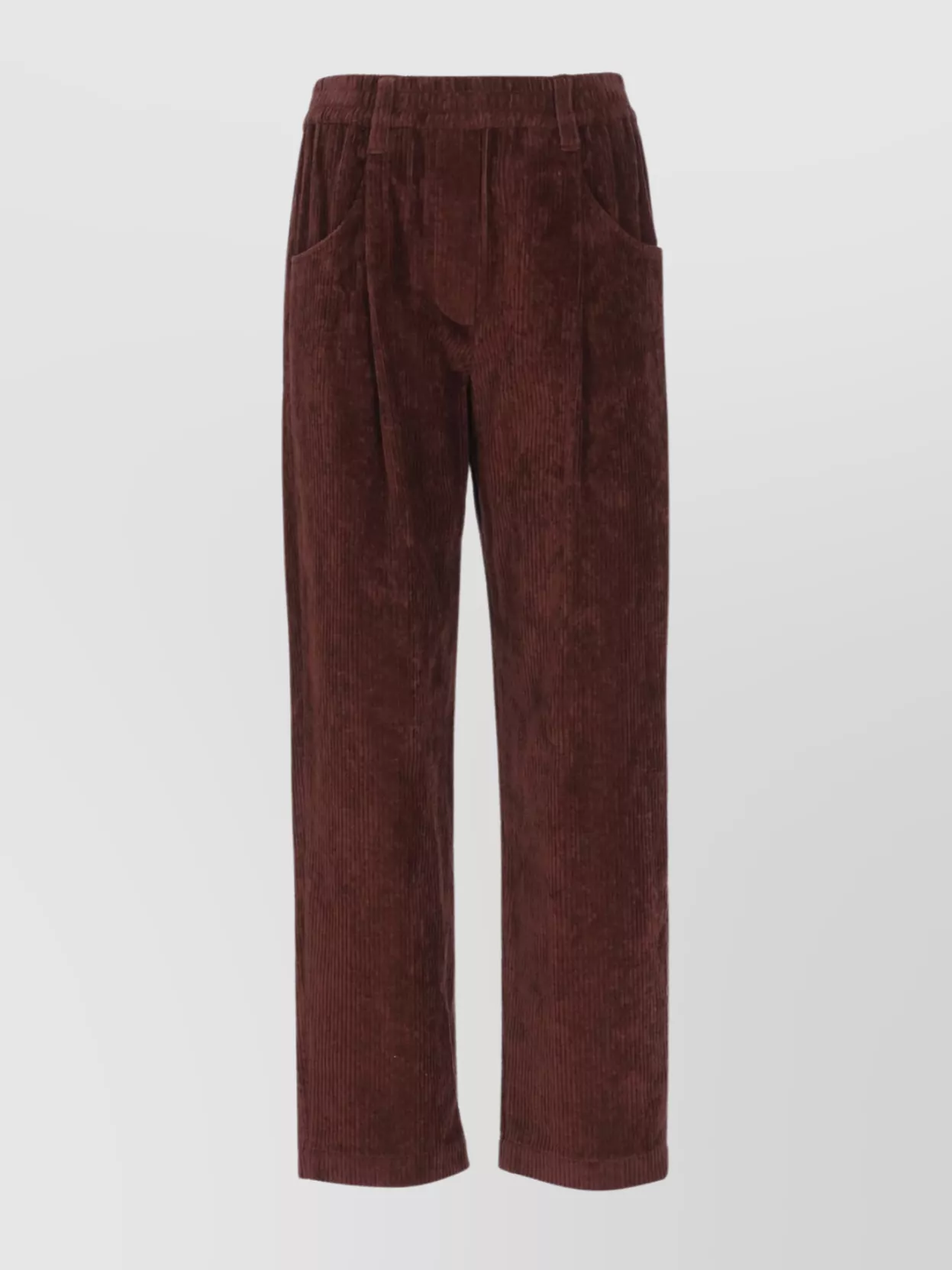 Brunello Cucinelli Corduroy Trousers Elastic Waist In Neutral