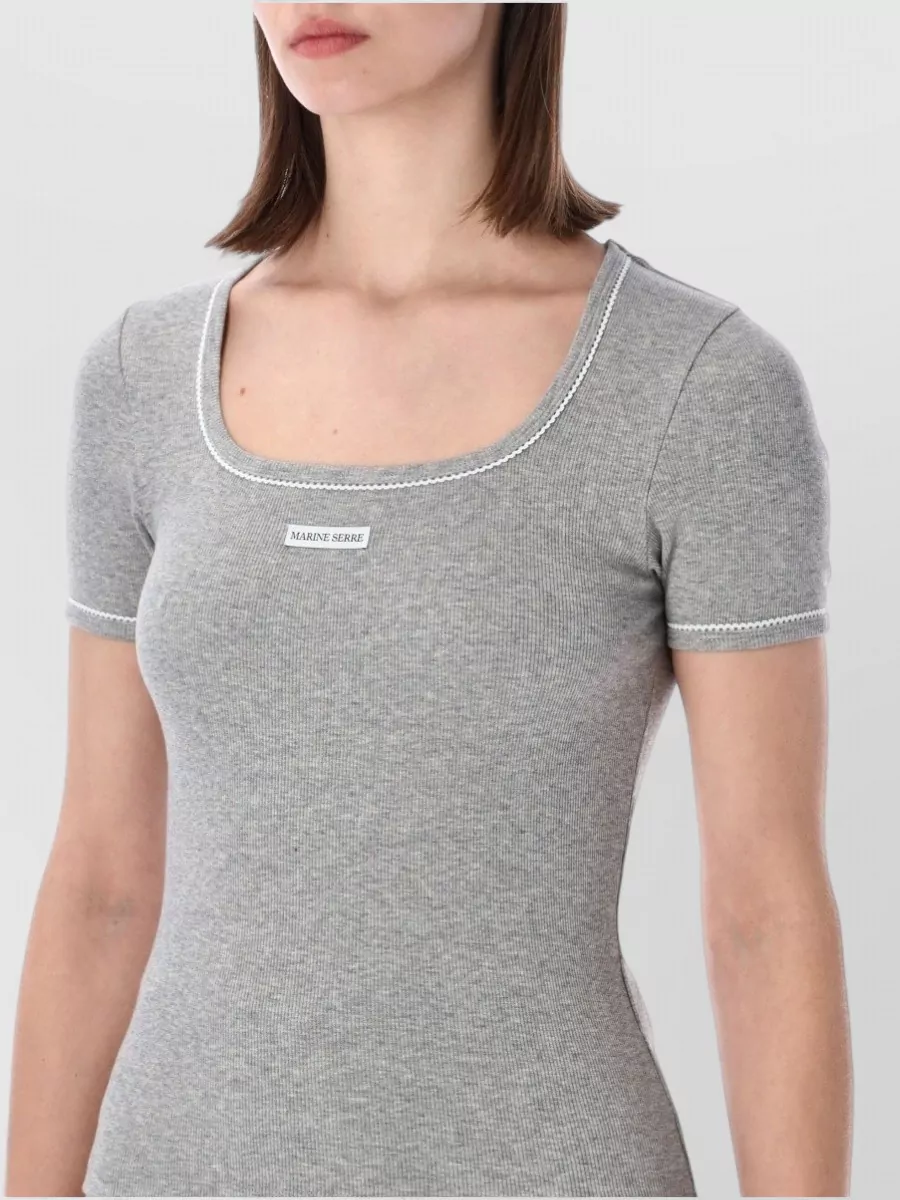 Marine Serre Ribbed Slim-Fit Short-Sleeve T-Shirt