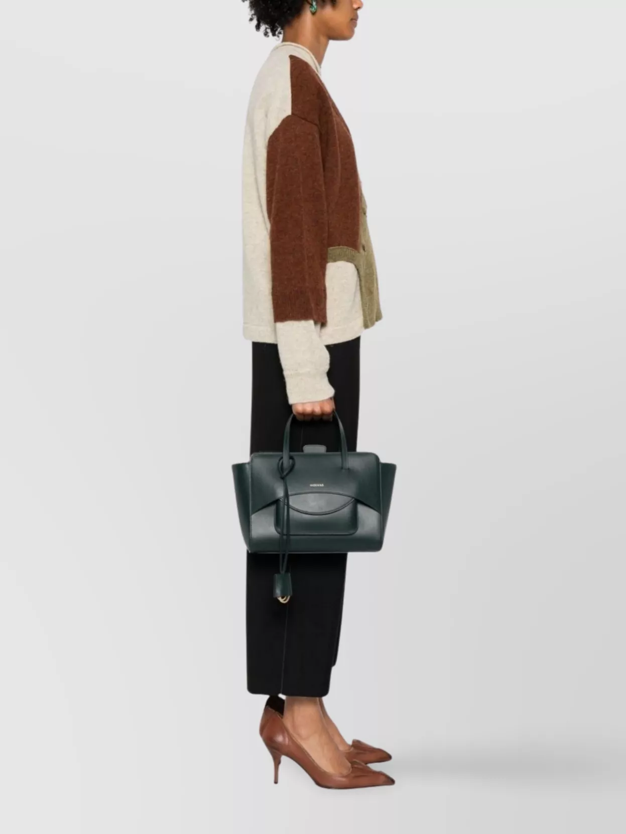 Hidesins Medium Leather Tote Bag Flap