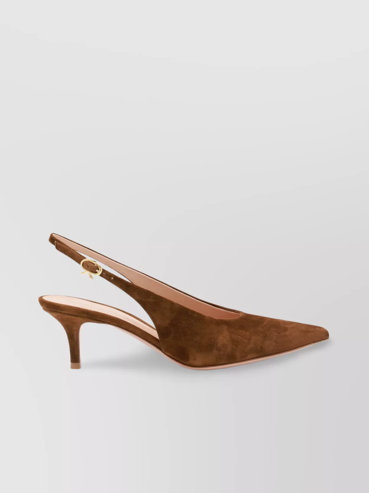 GIANVITO ROSSI BUCKLE DETAIL KITTEN HEEL POINTED TOE PUMPS
