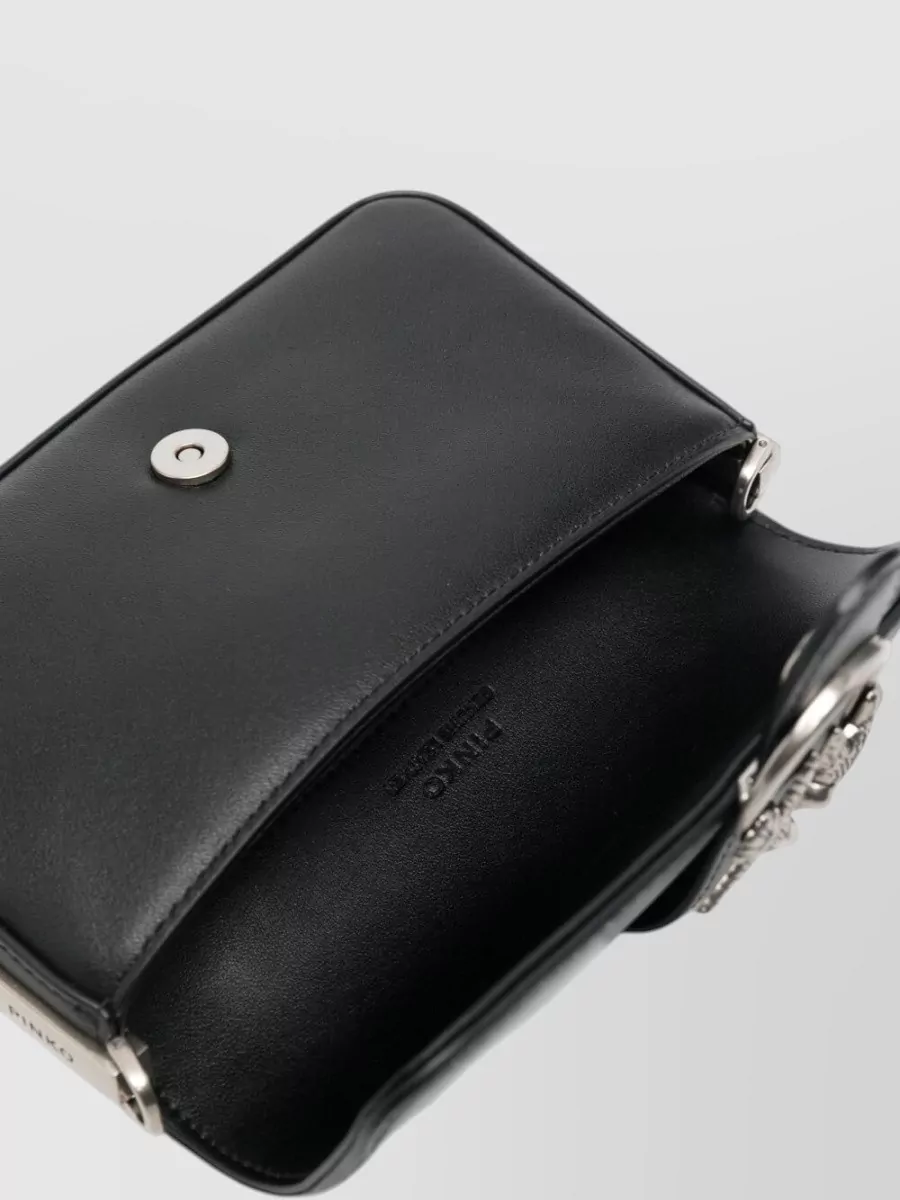 Pinko Love Bag One Small Leather Crossbody Bag