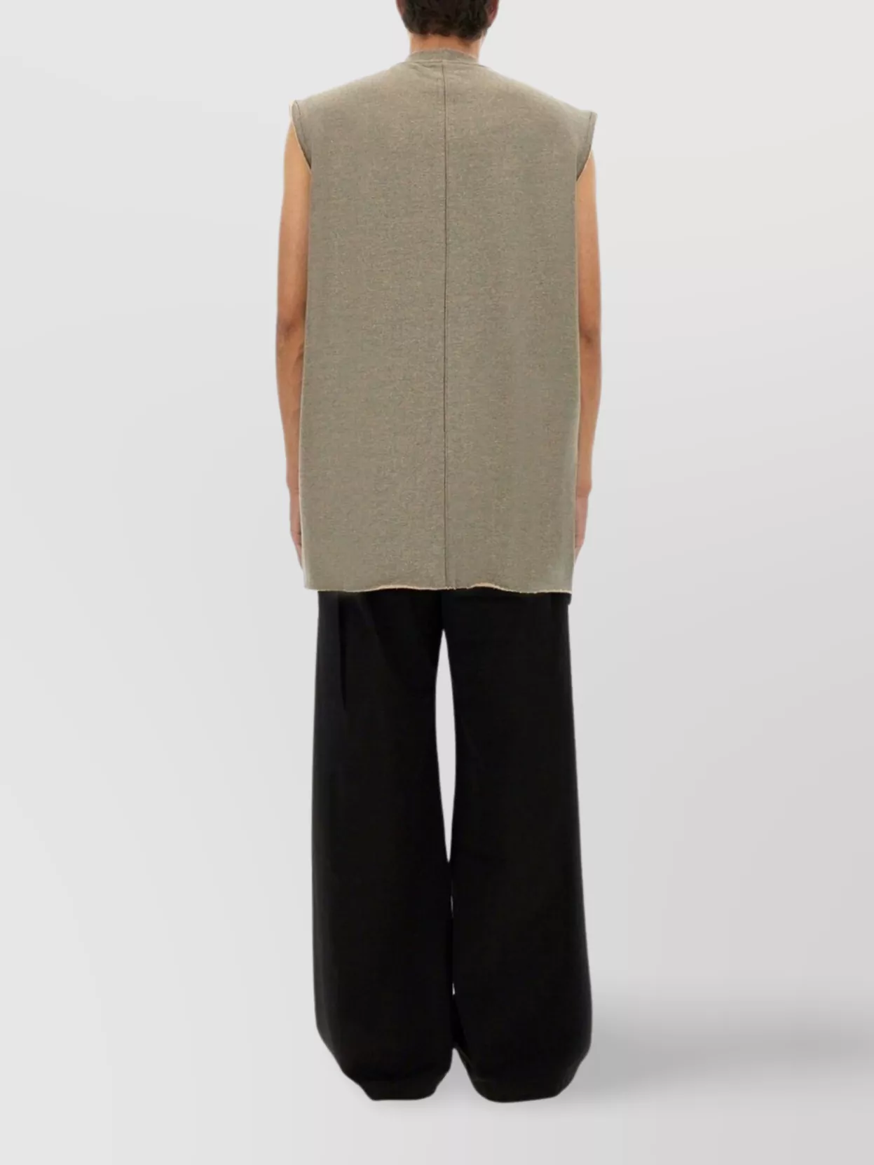 Rick Owens Drkshdw Sleeveless T-Shirt With Raw Hem And Side Seam Detail