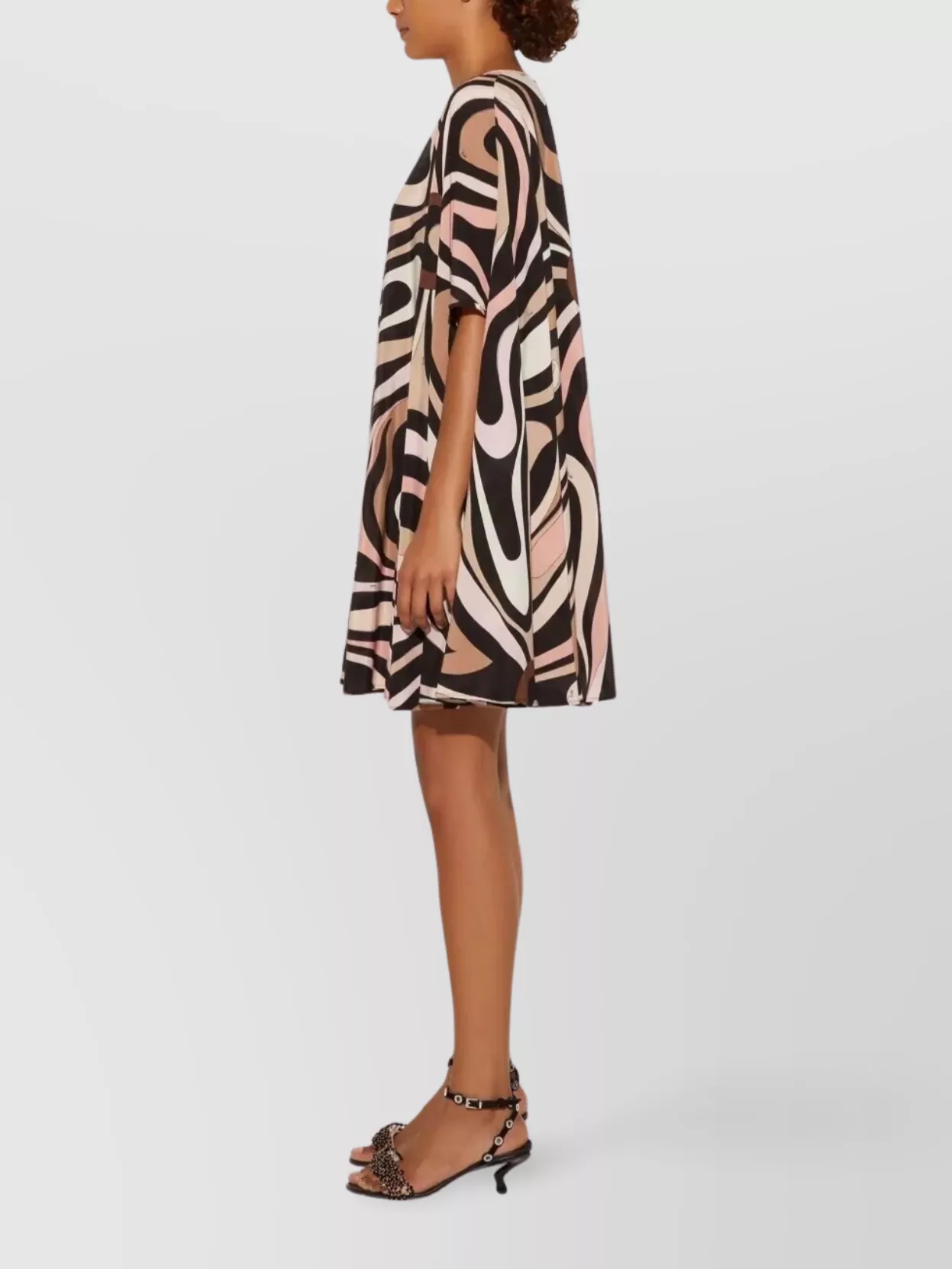 Pucci Marmo Print Silk Kaftan In Brown