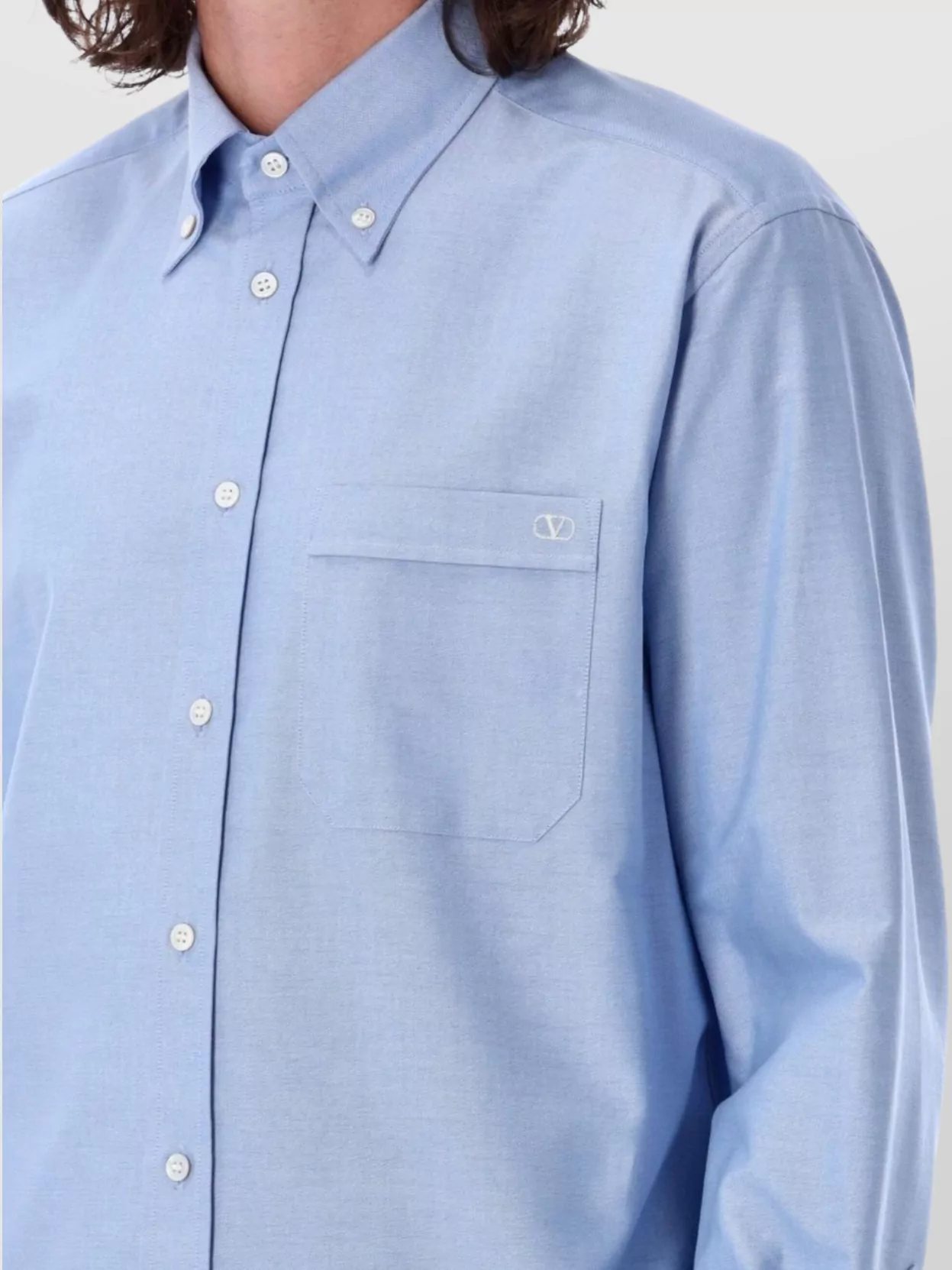 Valentino Garavani Tailored Button-Down Collar Shirt With Chest Pocket