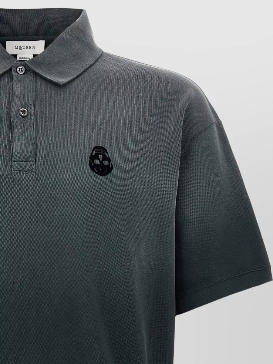 Mc Queen Cotton Gradient-Effect Short-Sleeve Polo Shirt