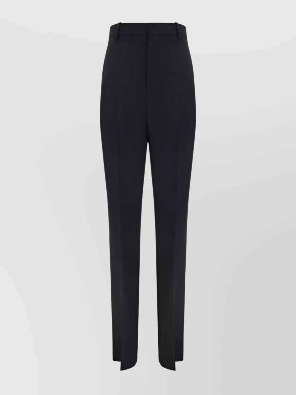 Saint Laurent Wool Trousers Front Crease In Black