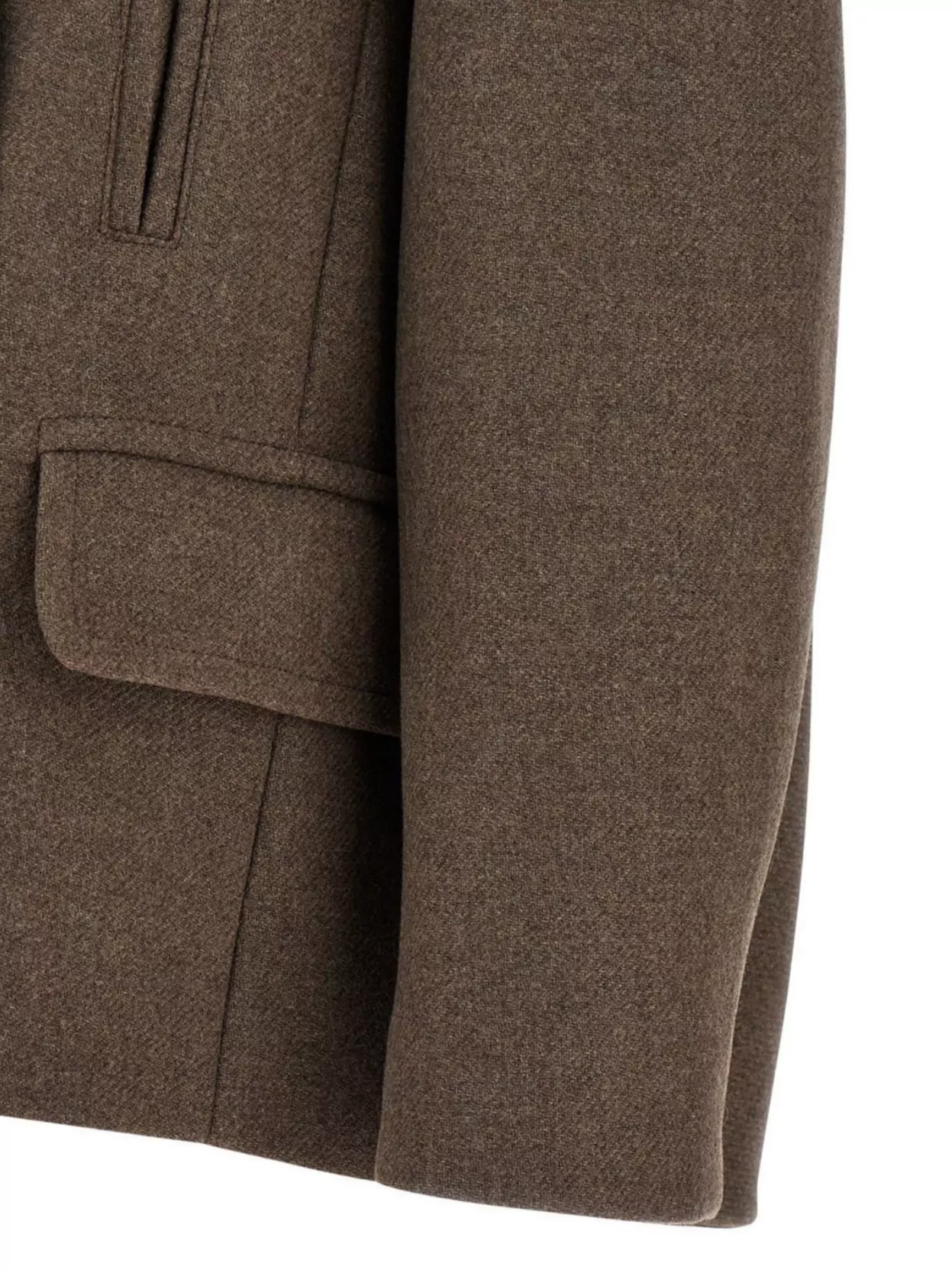 Dries Van Noten Pleated Back Double-breasted Coat With Lapels And Pockets In Brown