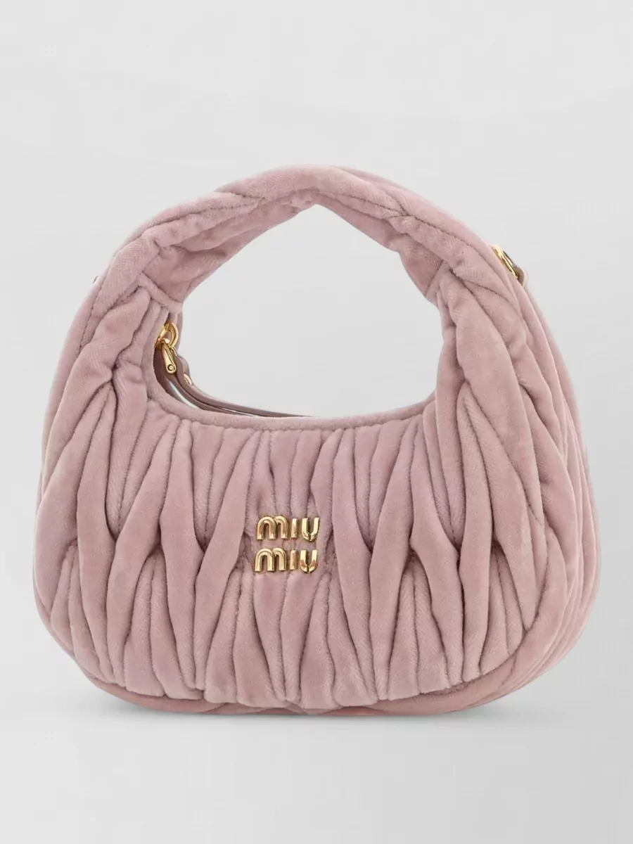 Miu Miu Velvet Mini Wander Shoulder Bag Top Handle