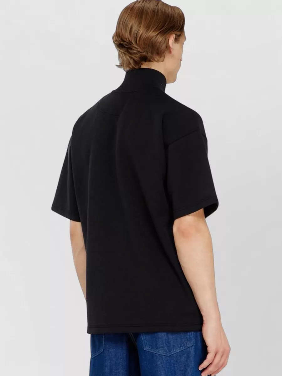 Diesel Ribbed-Collar Relaxed-Fit Short-Sleeve Sweatshirt