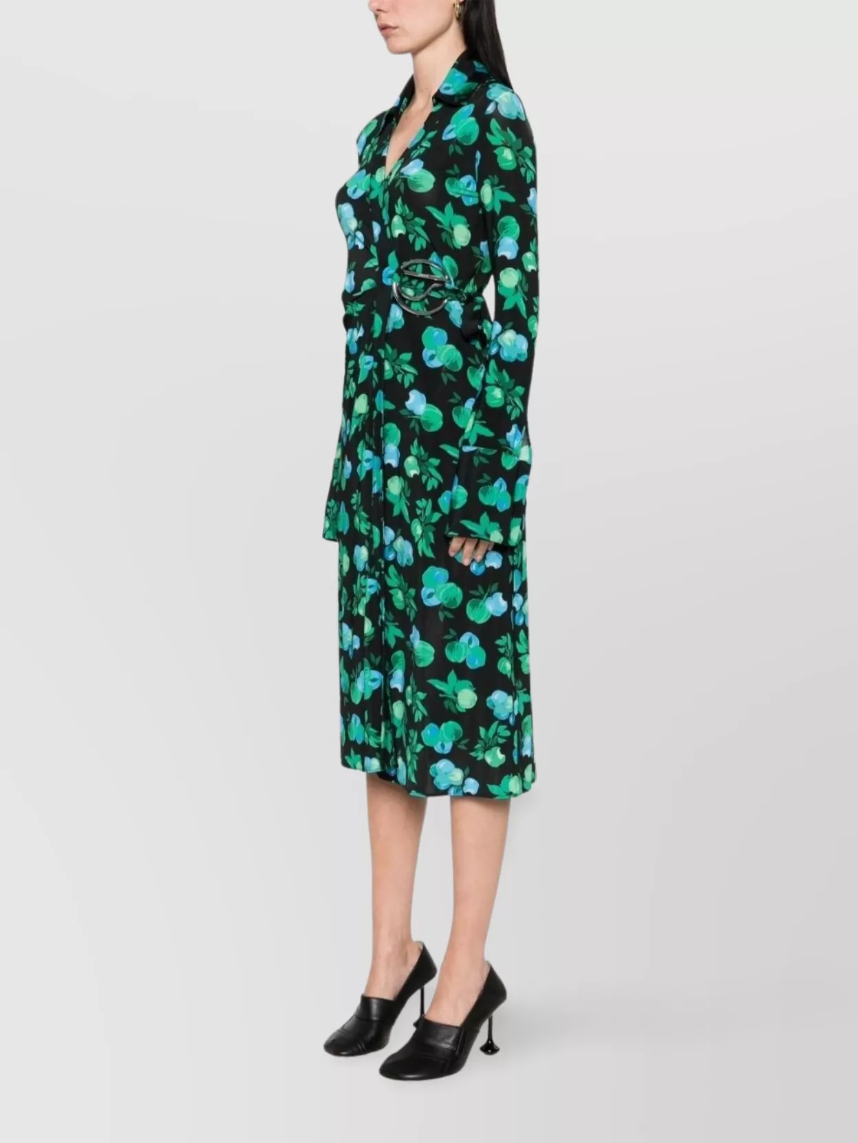 Coperni Knee Length Wrap Dress With Floral Pattern