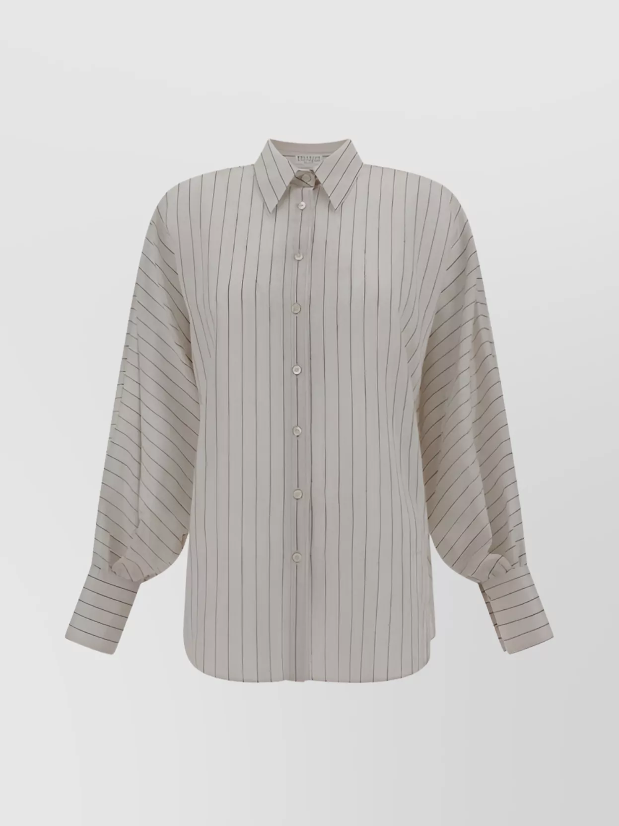 Shop Brunello Cucinelli Oversized Striped Cotton Shirt With Long Sleeves