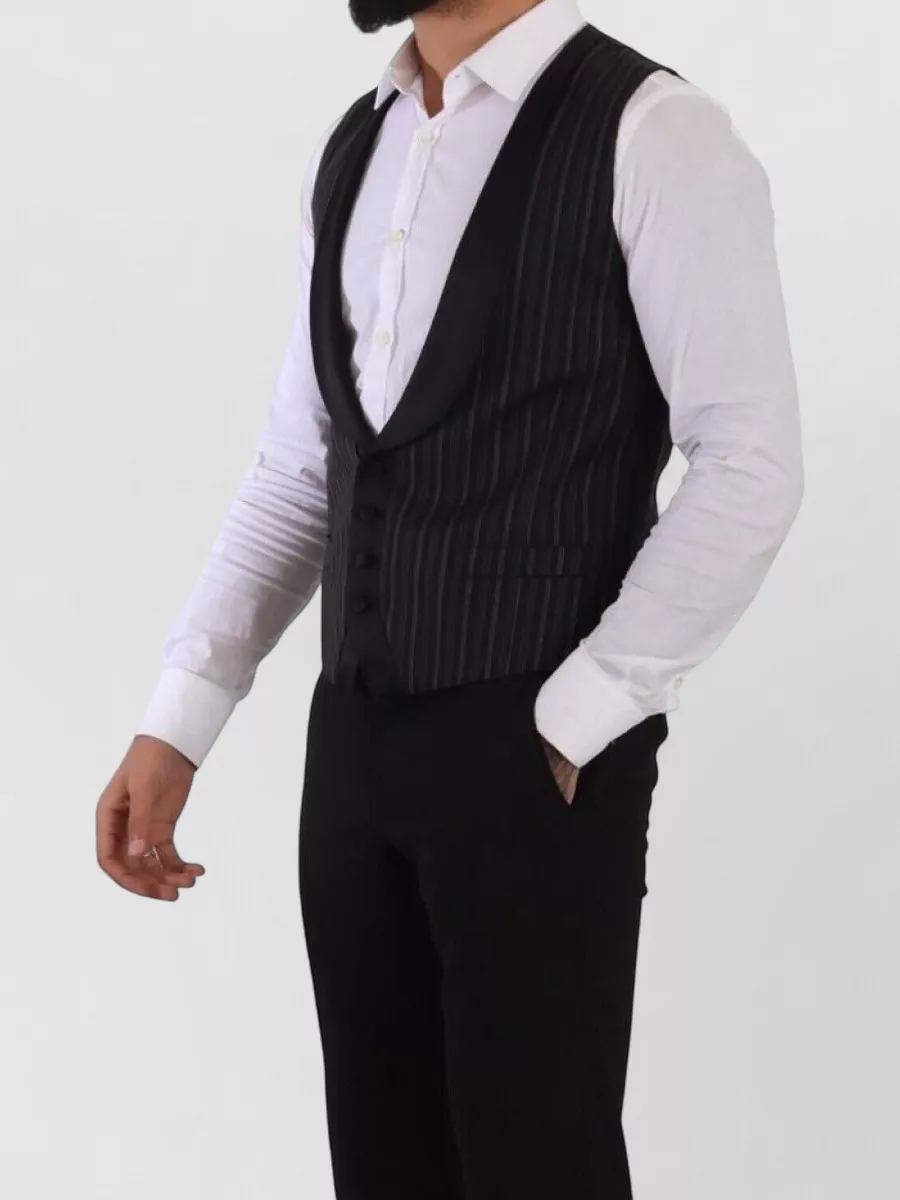 Dolce&Gabbana Striped Wool Silk Waistcoat