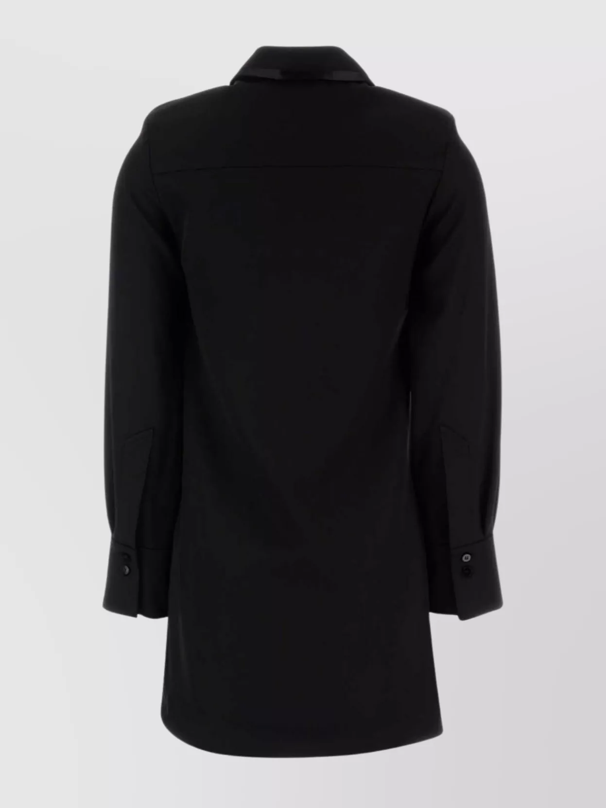 Attico Mini Dress With Long Sleeves And Asymmetrical Hem In Black