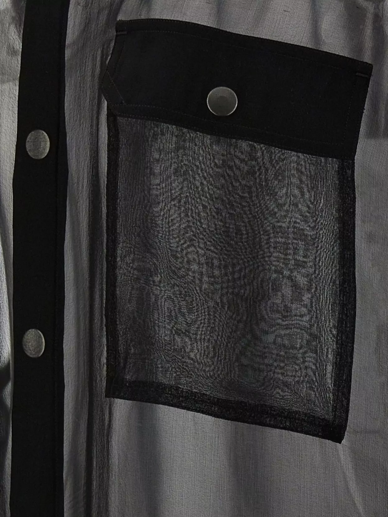 Rick Owens Oversized Sleeveless Sheer Shirt Pockets