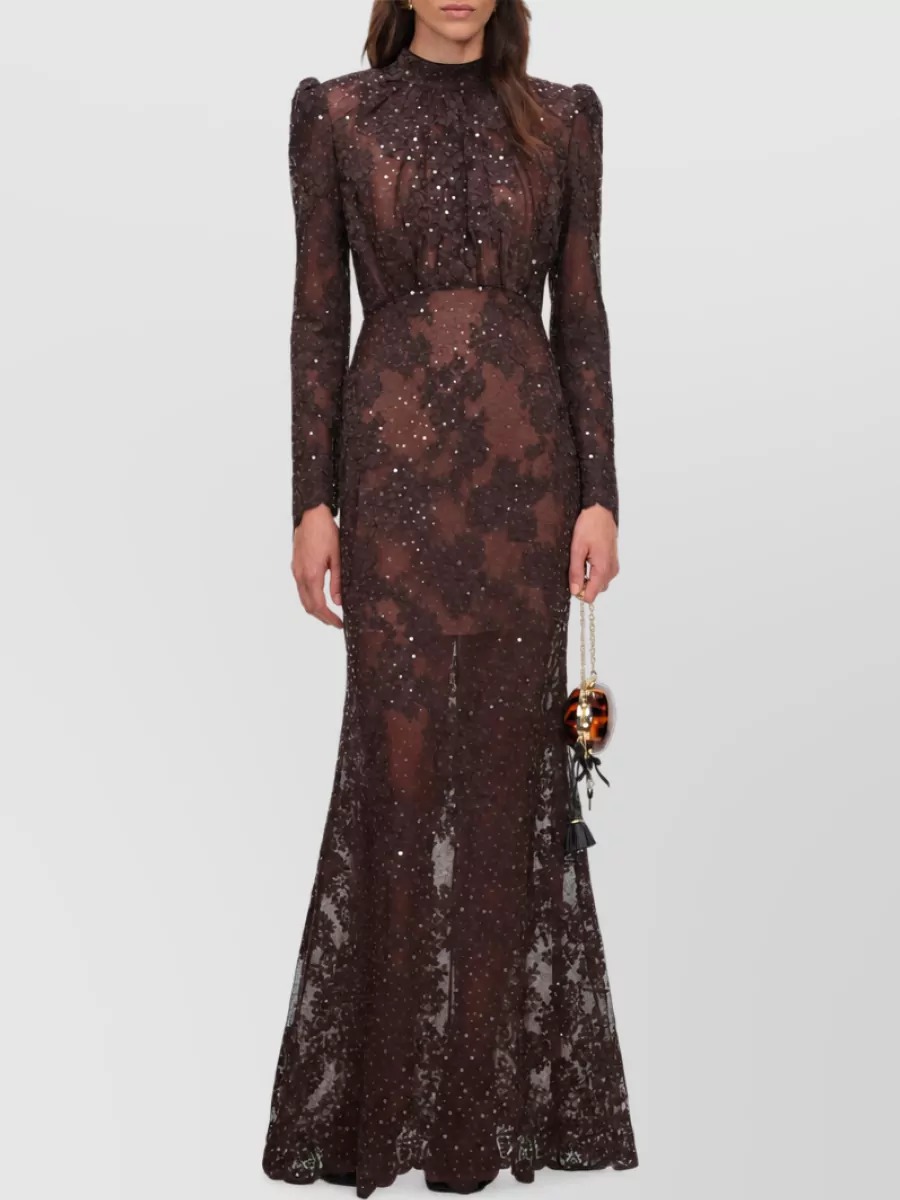 Self-Portrait sequin lace maxi dress