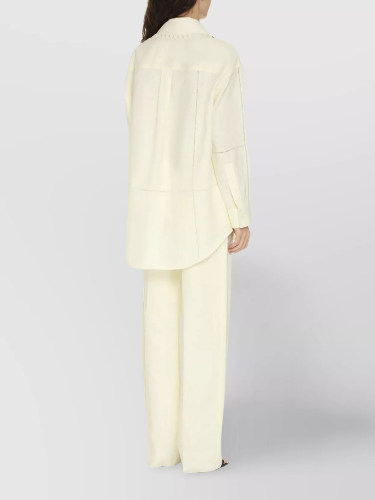 Bottega Veneta Linen Trousers With Back Welt Pockets
