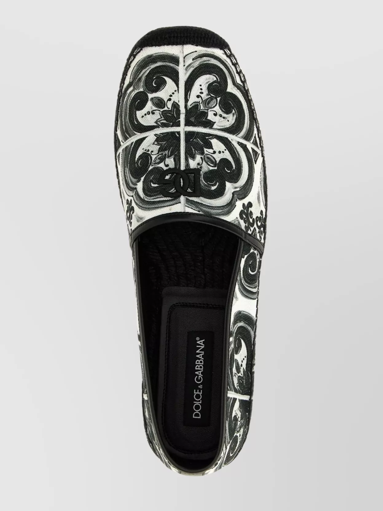 Dolce&Gabbana Patterned Round Toe Espadrilles With Espadrille Sole