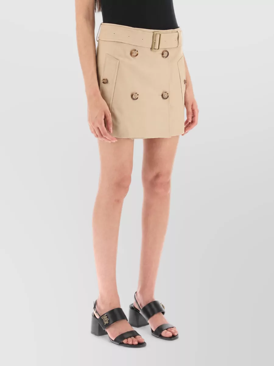 Burberry Cotton High-Rise Mini Skirt