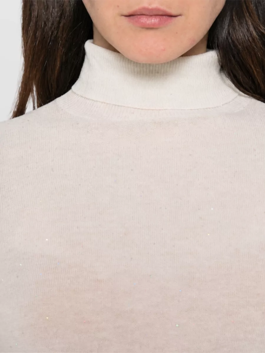 Fabiana Filippi Wool Fine-Knit Sequin-Embellished Turtleneck Sweater